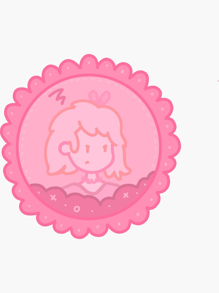 Thumbnail 3 of 3, Sticker, Cute Pastel Pink Grumpy Girl designed and sold by RikaMegumi.