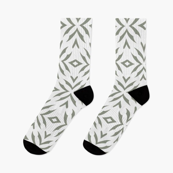 Item preview, Green and White Abstract Flower Pattern Pairs BH and G 2022 Color of the Year Laurel Leaf designed and sold by ColorOfTheYears.