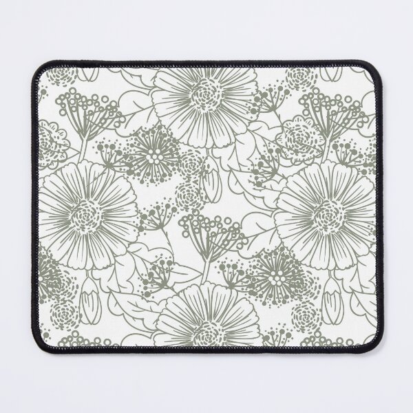 Item preview, Green and White Hand Drawn Floral Pattern Pairs BH and G 2022 Color of the Year Laurel Leaf designed and sold by ColorOfTheYears.