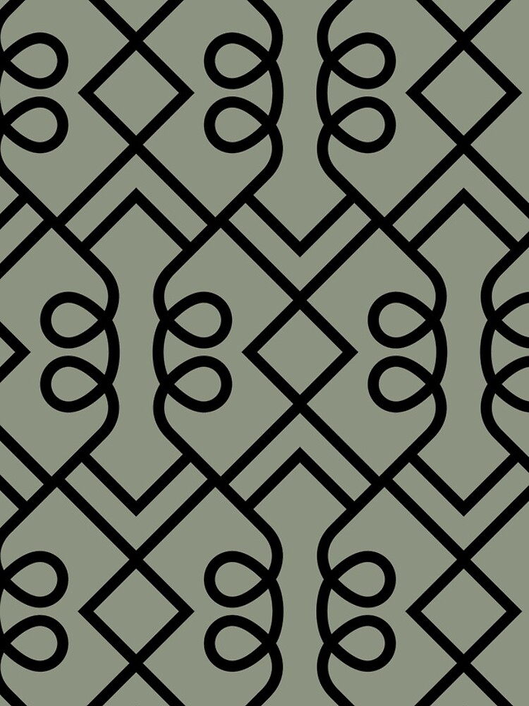 Aperçu 4 sur 4. Coque iPhone avec l'œuvre Black and Green Minimal Diamond Loop Pattern Pairs BH and G 2022 Color of the Year Laurel Leaf créée et vendue par ColorOfTheYears.
