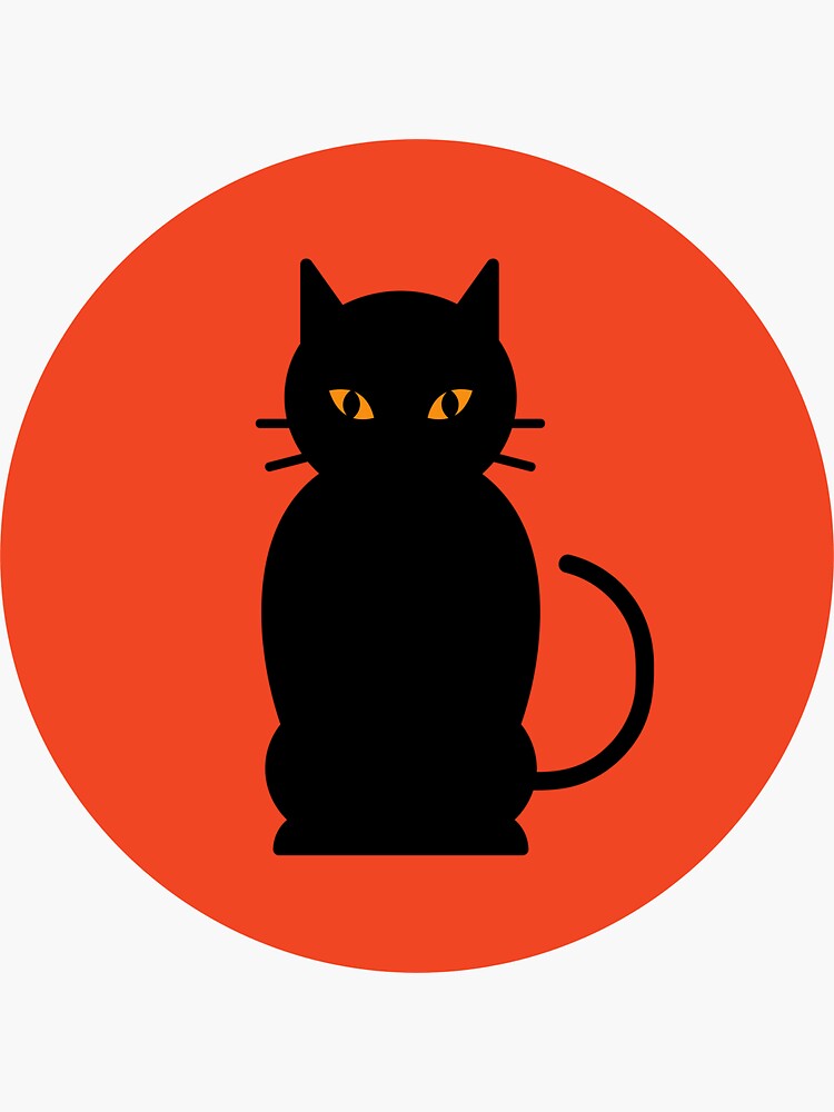 black-cat-funny-cat-sticker-for-sale-by-e-liamis-redbubble