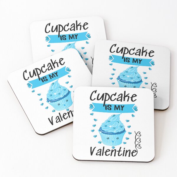 Item preview, Cupcake Is My Valentine- Cute Bleu cupcake With Hearts designed and sold by AmeliaStore1.