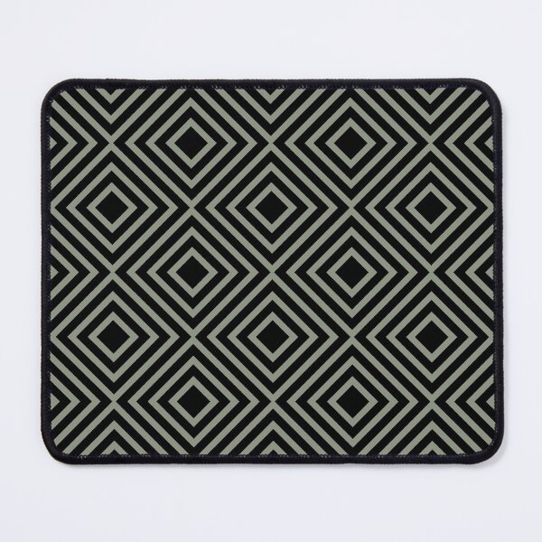 Item preview, Black and Green Minimal Square Line Art Pattern Pairs BH and G 2022 Color of the Year Laurel Leaf designed and sold by ColorOfTheYears.