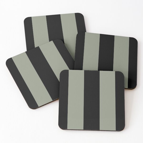 Item preview, Black and Green Vertical Stripe Pattern Pairs BH and G 2022 Color of the Year Laurel Leaf designed and sold by ColorOfTheYears.