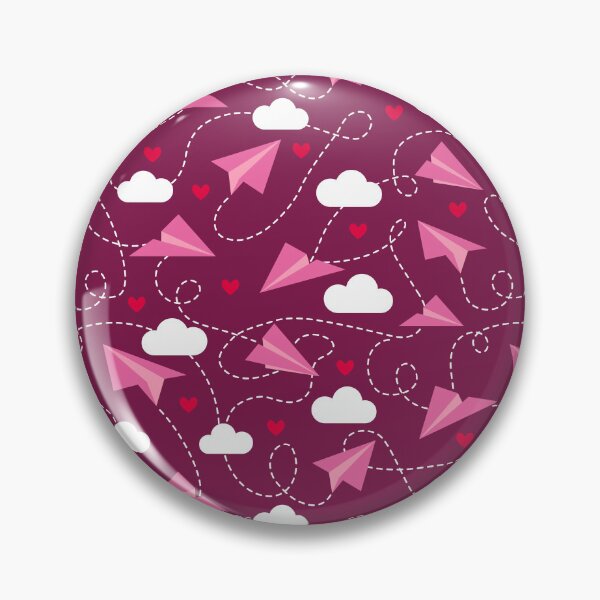 Item preview, Valentine's hearts paper airplanes love clouds burgundy designed and sold by Dana Du.