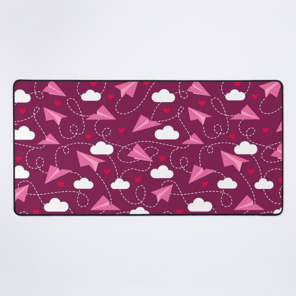 Item preview, Valentine's hearts paper airplanes love clouds burgundy designed and sold by Dana Du.