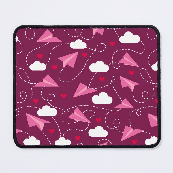 Item preview, Valentine's hearts paper airplanes love clouds burgundy designed and sold by Dana Du.