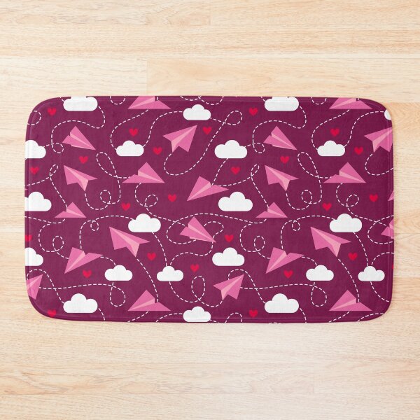 Item preview, Valentine's hearts paper airplanes love clouds burgundy designed and sold by Dana Du.