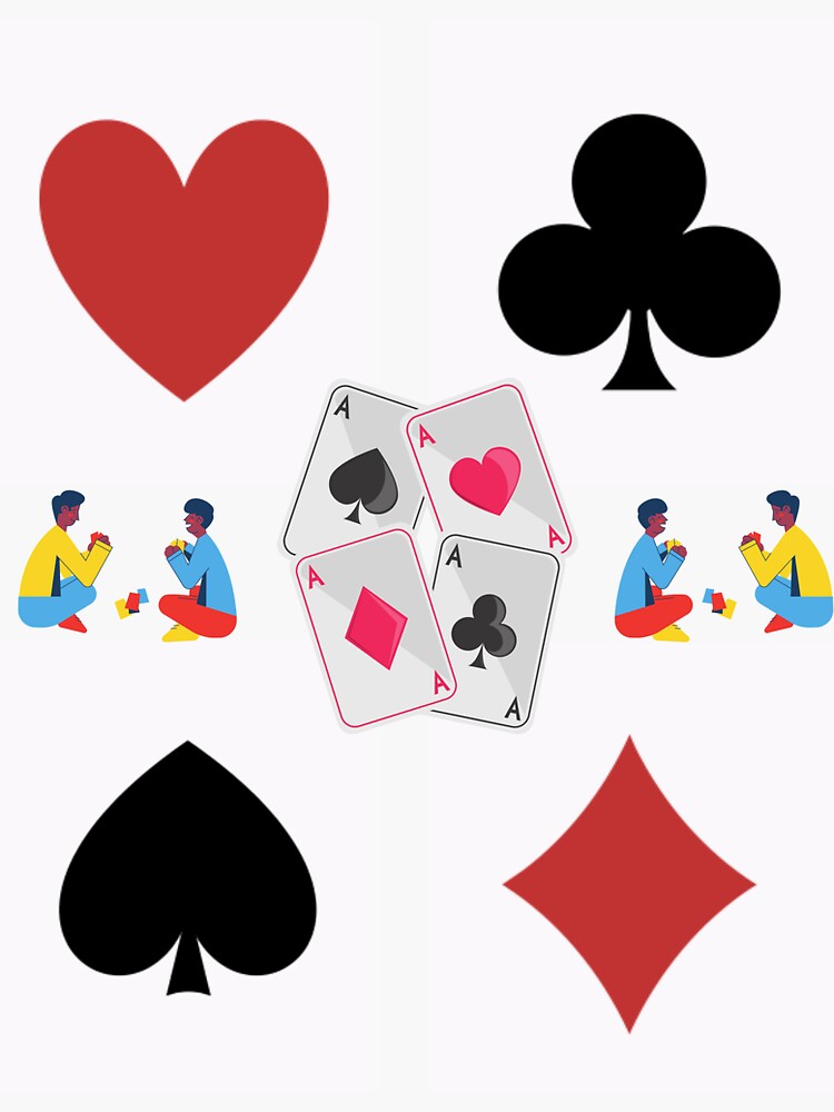 "hearts diamond club spades" Sticker by NIGEL365 Redbubble