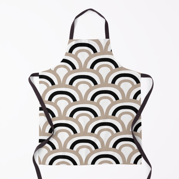 Item preview, Brown Black and White Scallop Stripe Pattern Pairs DE 2022 Popular Color Trail Dust DE6123 designed and sold by ColorOfTheYears.