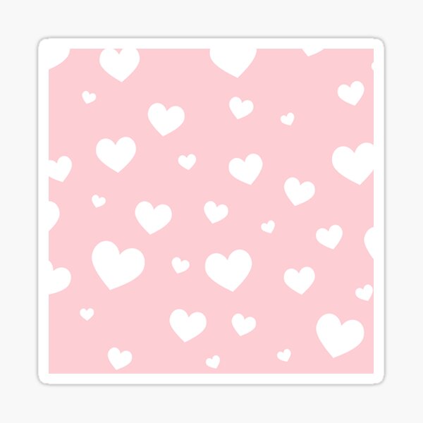 Hearts Pink on Pink Kawaii Cute Pastel Aesthetic Sticker for Sale by  candymoondesign