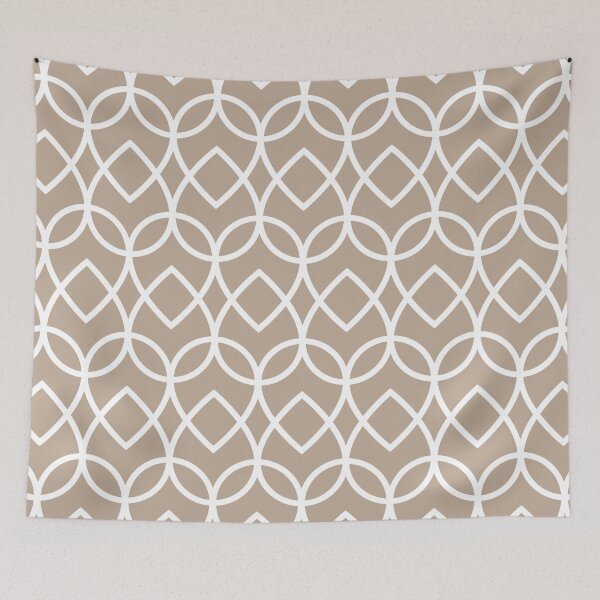 Item preview, Brown and White Geometric Line Pattern Pairs DE 2022 Popular Color Trail Dust DE6123 designed and sold by ColorOfTheYears.