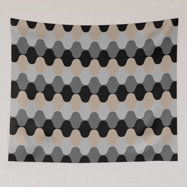 Item preview, Brown Gray and Black Wavy Stripe Pattern Pairs DE 2022 Popular Color Trail Dust DE6123 designed and sold by ColorOfTheYears.