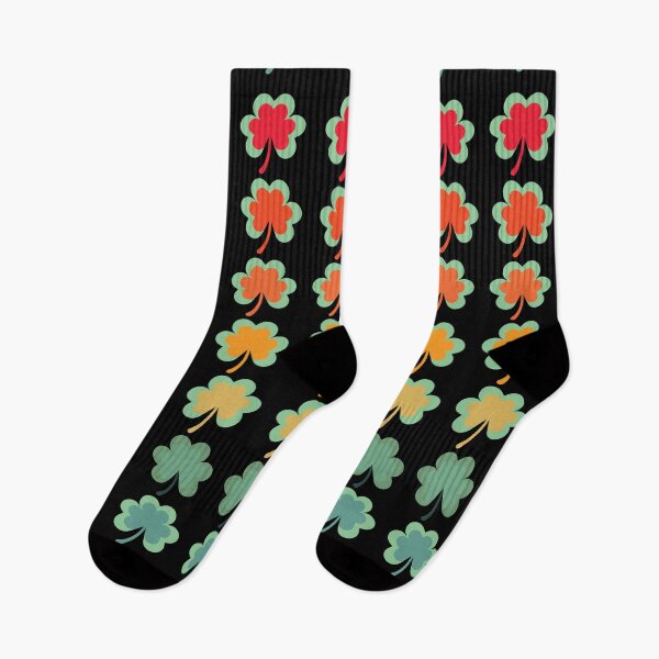Item preview, St Patricks Day - Retro Sunset Colors - Clovers Shamrocks Repeated Pattern designed and sold by Rhu Creations.
