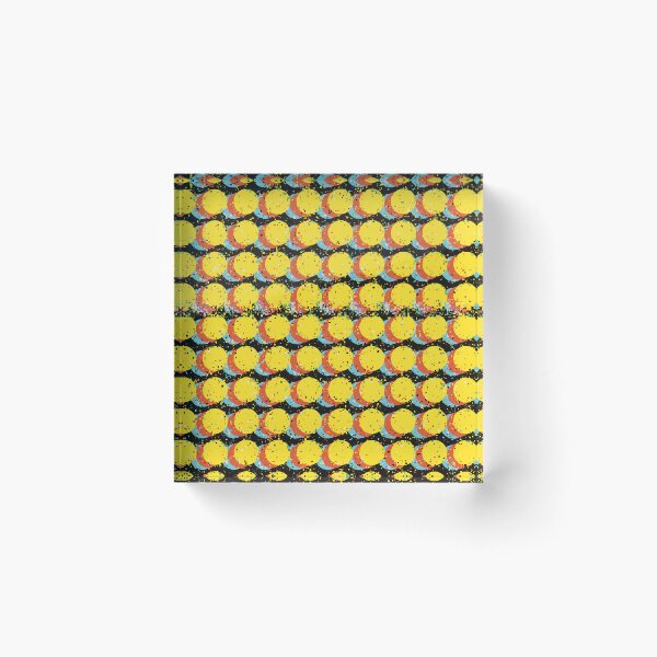 Item preview, Yellow Trippy Glitched Retro Dot Pattern designed and sold by JadedLilacsArt.