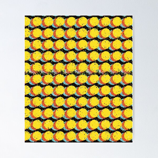Item preview, Yellow Trippy Glitched Retro Dot Pattern designed and sold by JadedLilacsArt.