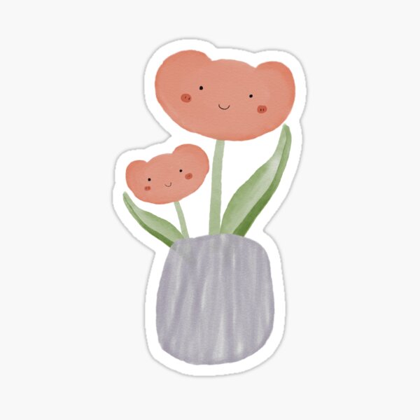 Cute and Happy Tulips Sticker