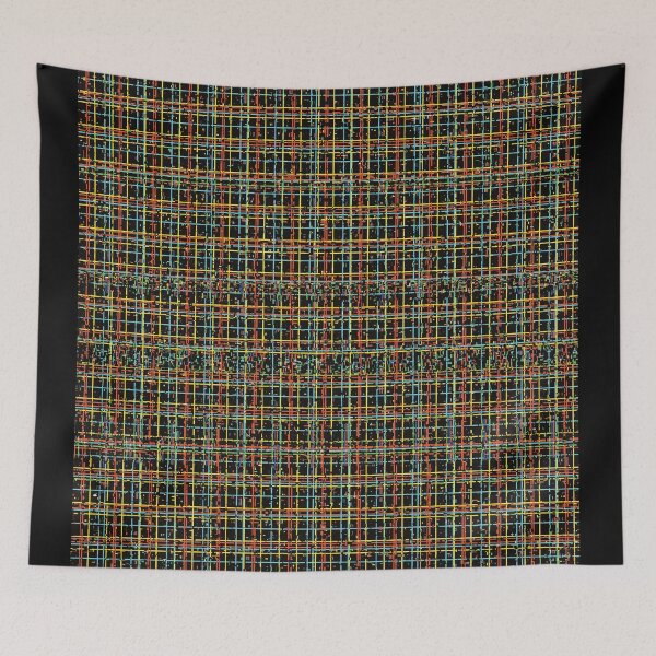 Item preview, Trippy Glitched Grid Retro Pattern designed and sold by JadedLilacsArt.
