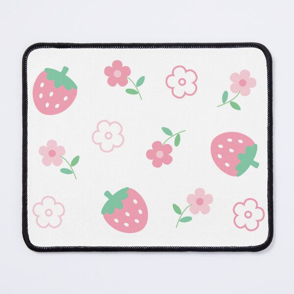 Item preview, Strawberries Pink Flowers Kawaii Cute Pastel designed and sold by candymoondesign.