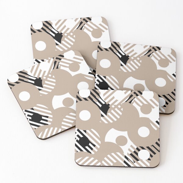 Item preview, Brown Black and White Circle and Stripe Pattern Pairs DE 2022 Popular Color Trail Dust DE6123 designed and sold by ColorOfTheYears.