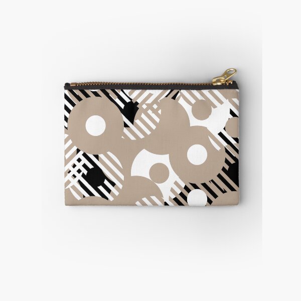 Item preview, Brown Black and White Circle and Stripe Pattern Pairs DE 2022 Popular Color Trail Dust DE6123 designed and sold by ColorOfTheYears.