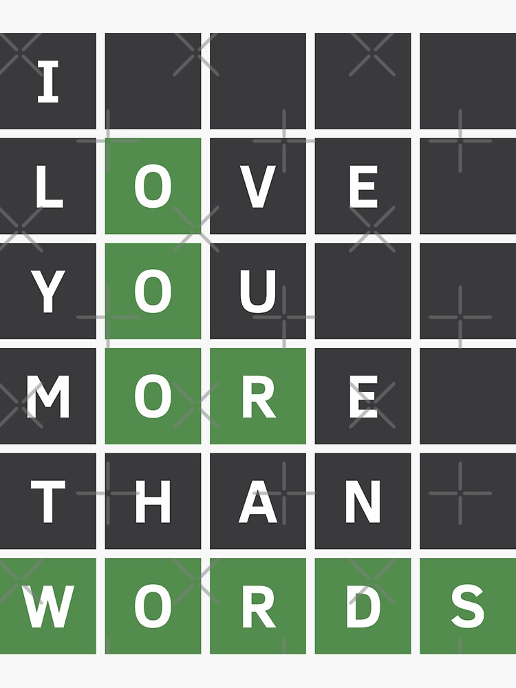 "I Love You More Than Words (Wordle Style)" Sticker For Sale By ...