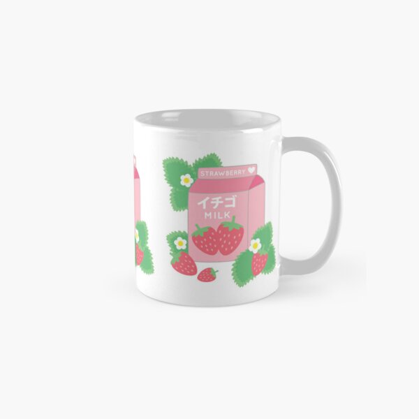 Strawberry Mug Overprint, Cottagecore Aesthetic Mug, Cute Coffee