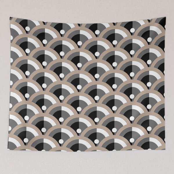 Item preview, Brown Gray Black White Scallop Polka Dot Pattern Pairs DE 2022 Popular Color Trail Dust DE6123 designed and sold by ColorOfTheYears.