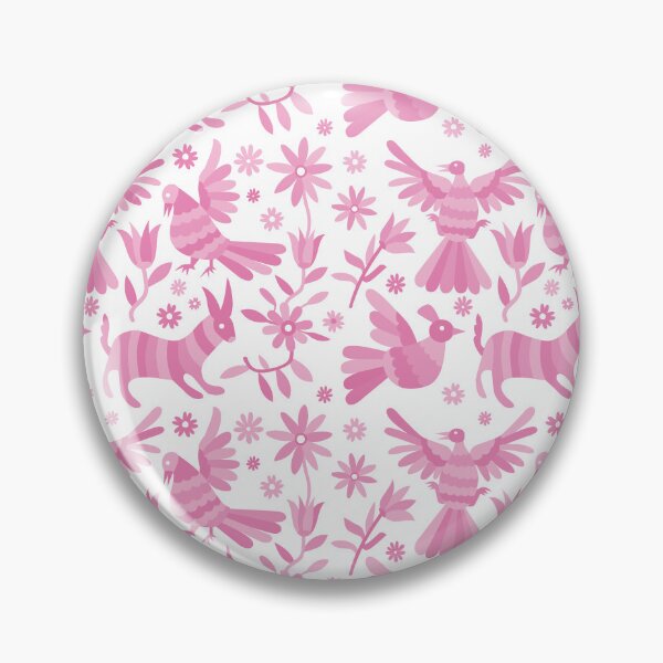 Item preview, Pink otomi, otomi texture, mexican otomi, mexican art, mexican craft, mexican folk, otomi texture, mexican pattern, flowers, birds, animals, pink, light pink designed and sold by Terevela.