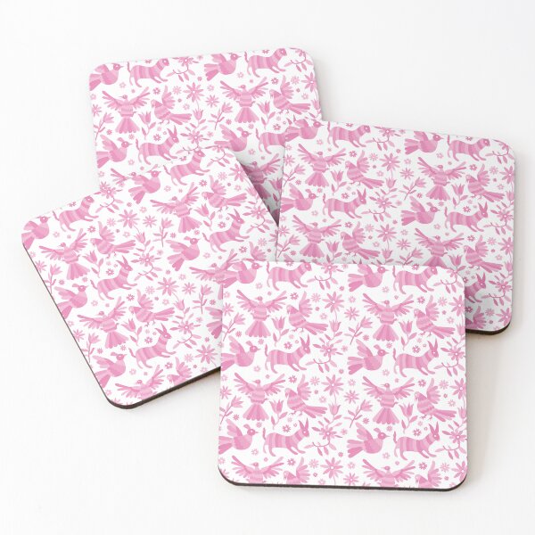 Item preview, Pink otomi, otomi texture, mexican otomi, mexican art, mexican craft, mexican folk, otomi texture, mexican pattern, flowers, birds, animals, pink, light pink designed and sold by Terevela.