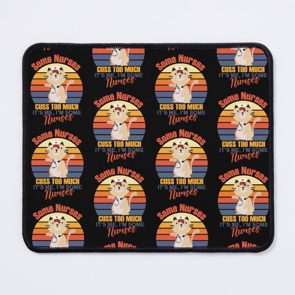 Item preview, Some Nurses Cuss Too Much Funny Retro Vintage Sunset Cat Nurse Design designed and sold by pedrored369.