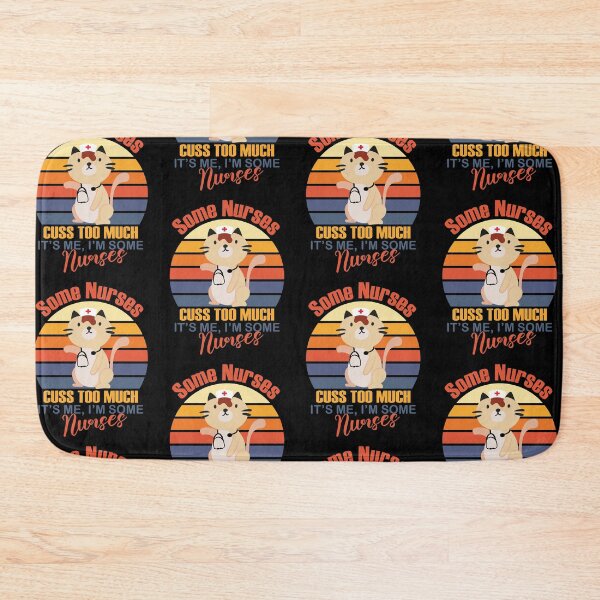 Item preview, Some Nurses Cuss Too Much Funny Retro Vintage Sunset Cat Nurse Design designed and sold by pedrored369.