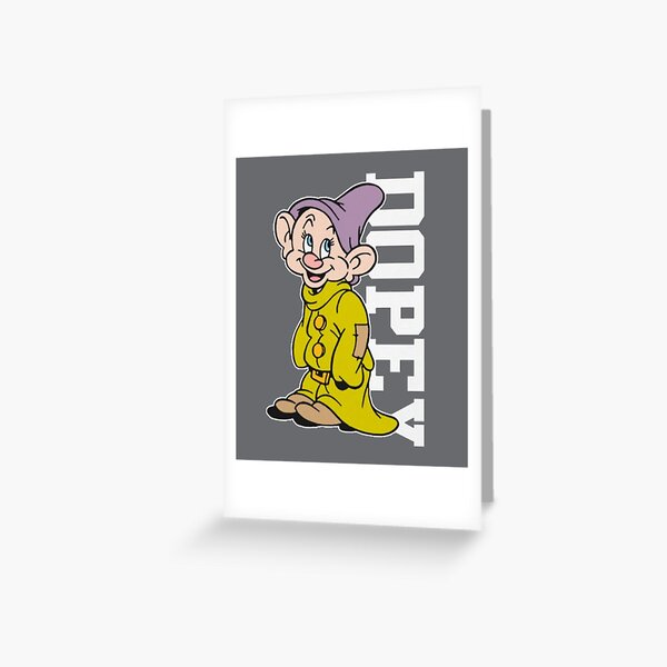 Dopey Dwarf Cute Face Im Dopey Greeting Card For Sale By Lukenorton Redbubble 