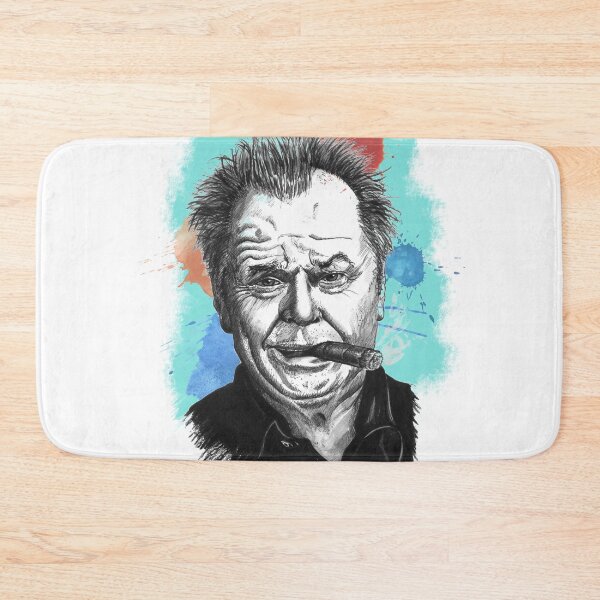 Artikelvorschau, Porträt von Jack Nicholson, der eine Zigarre genießt entworfen und verkauft von coloriscausa.