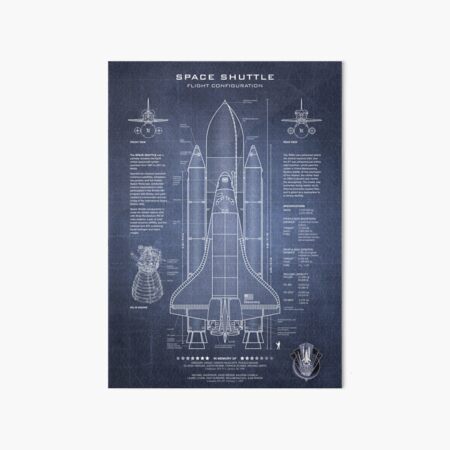 NASA Space Shuttle Blueprint in hoher Auflösung (dunkelblau) Galeriedruck  von Ryan S. Horowitz