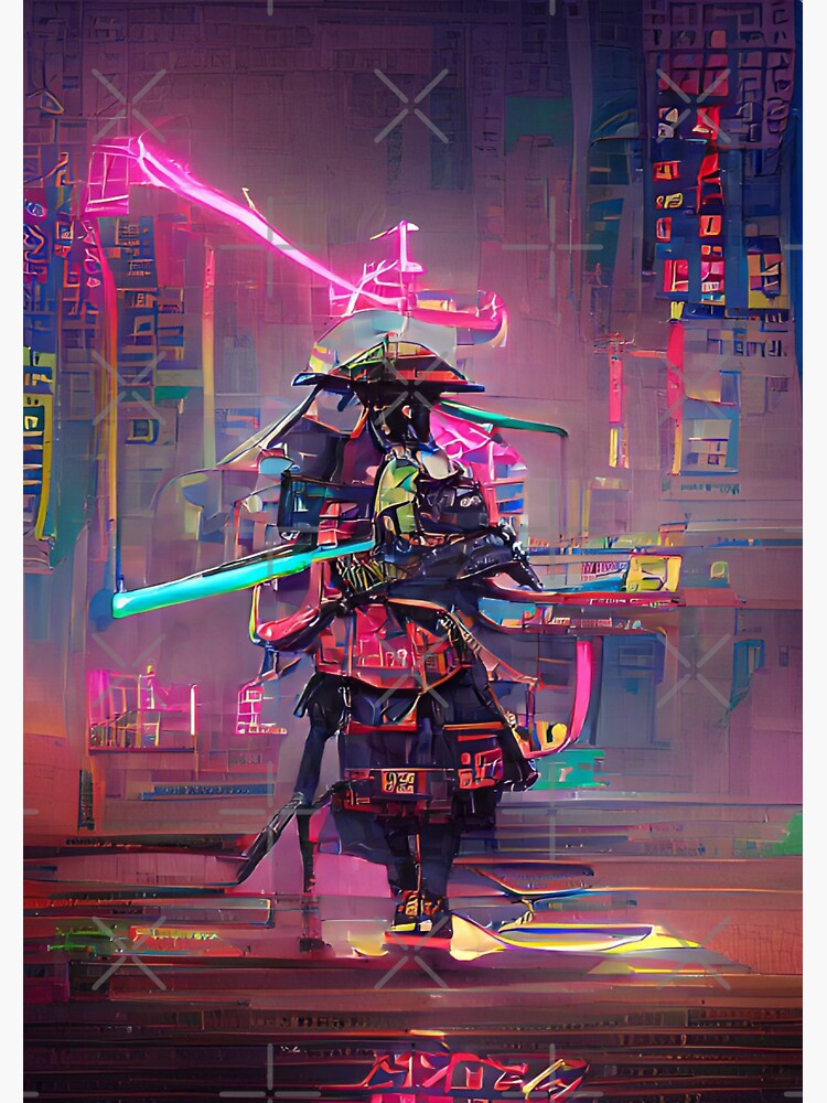 Neon Samurai Cyberpunk, HD wallpaper