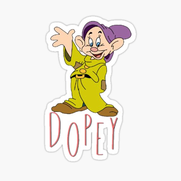Dopey One Of The Famous Movie Characters Sticker For Sale By Lukenorton Redbubble 