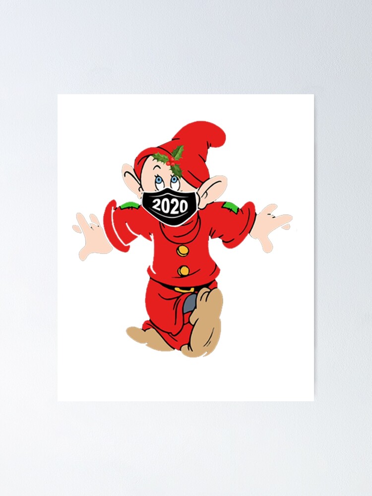 Dopey Dwarf Wear Mask 2020 Merry Christmas Poster For Sale By Lukenorton Redbubble 