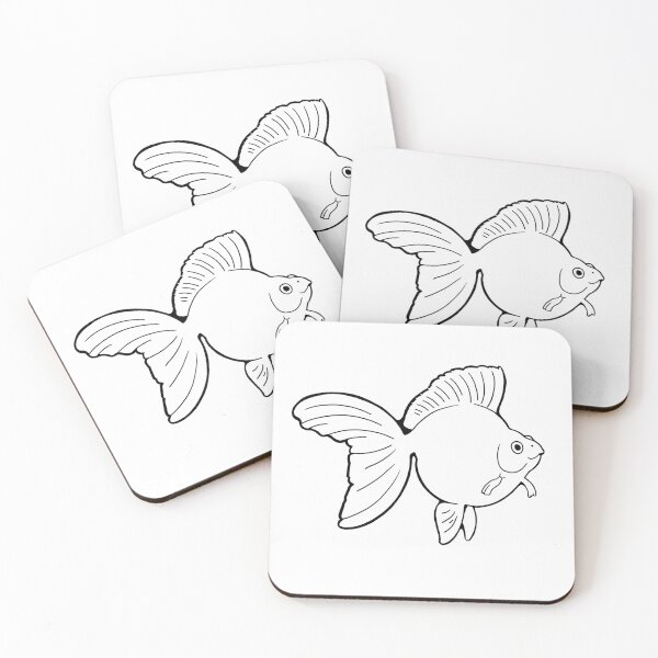 Item preview, Goldfish Ryukin - White Silhouette designed and sold by Puddmuppy.