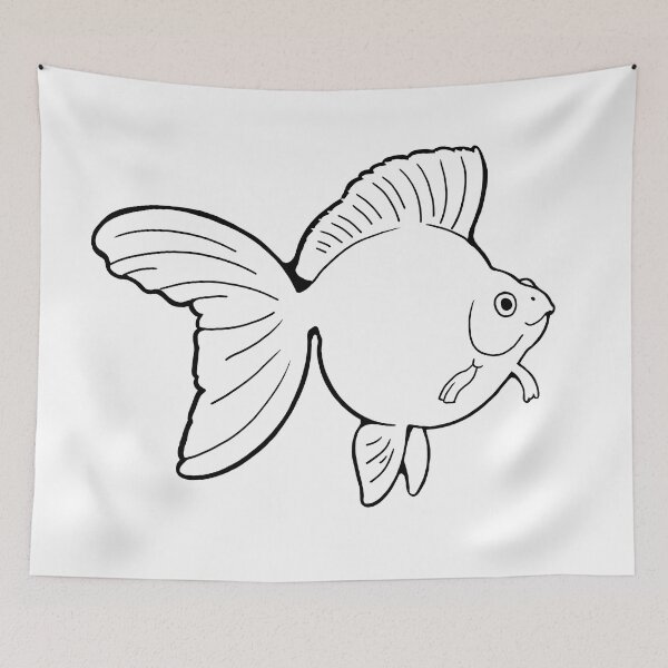 Item preview, Goldfish Ryukin - White Silhouette designed and sold by Puddmuppy.