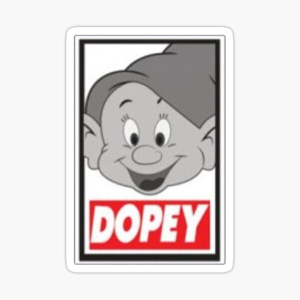 Dopey Obey Black Sticker For Sale By Lukenorton Redbubble 