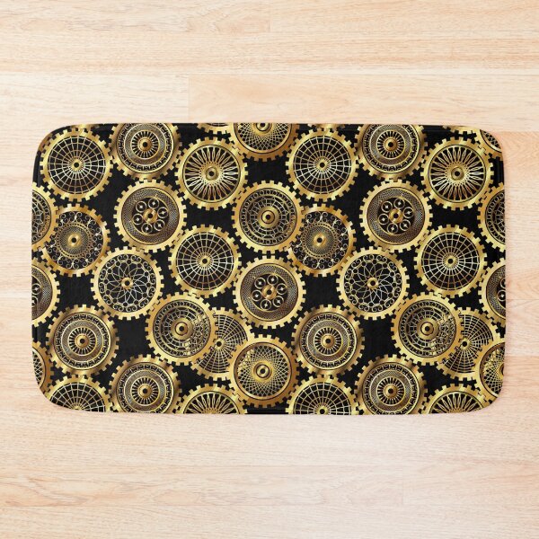 Item preview, Steampunk Gears Vintage Look Antique Gold Cogs Wheels Industrial Design designed and sold by Draculaura2009.
