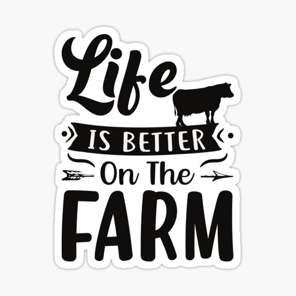Vista previa del artículo con la obra «La vida es mejor en la granja: regalo divertido para los amantes de las vacas», diseñado y vendido por Delandor.