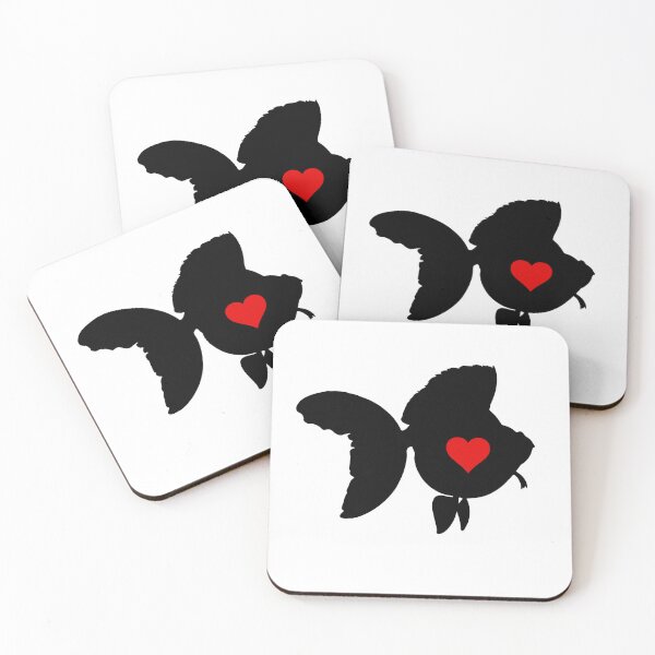 Item preview, Goldfish Ryukin - Black Silhouette and Heart designed and sold by Puddmuppy.