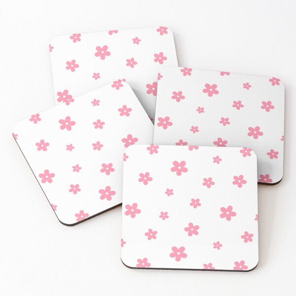 Item preview, pink retro flowers white background designed and sold by avapurce.