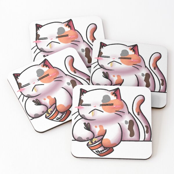 Item preview, Fat Cat Eating Noodles Sticker designed and sold by rainbogumisnake.