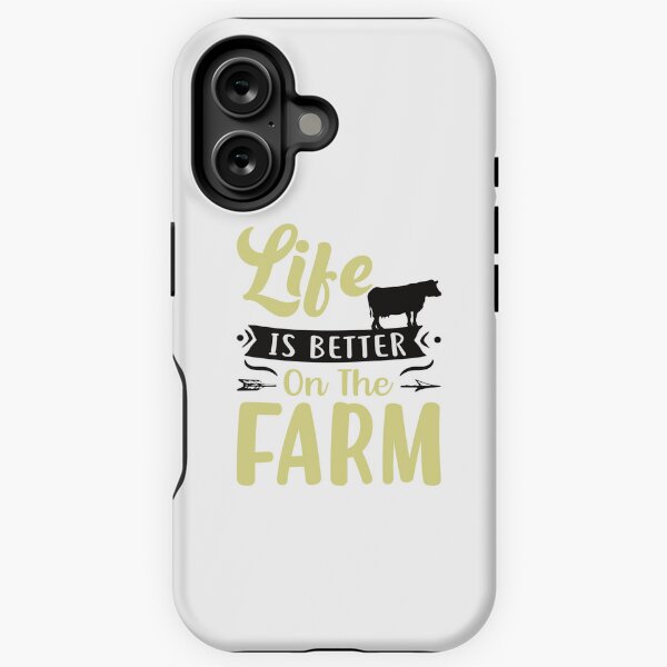 Vista previa del artículo con la obra «La vida es mejor en la granja - Cita divertida de los amantes de las vacas», diseñado y vendido por Delandor.