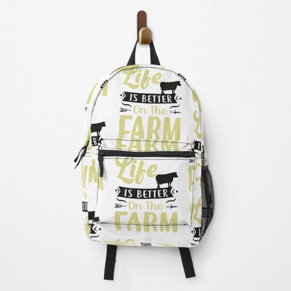 Vista previa del artículo con la obra «La vida es mejor en la granja - Cita divertida de los amantes de las vacas», diseñado y vendido por Delandor.