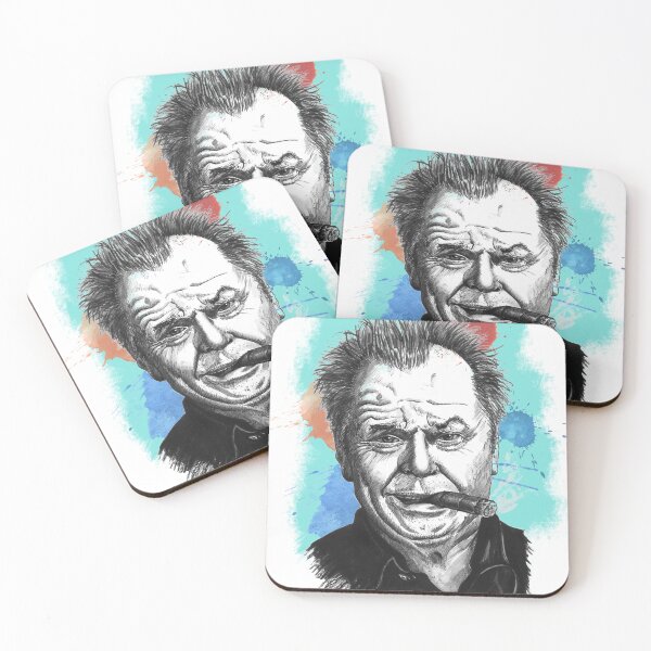 Item preview, Portrait of Jack Nicholson Enjoying a cigar designed and sold by coloriscausa.