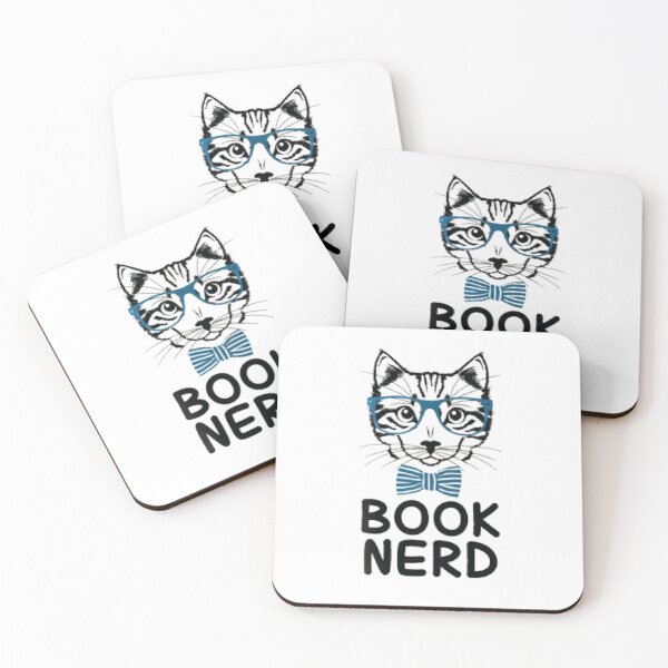 Item preview, book nerd, funny book lovers mug with a cute cat wearing glasses designed and sold by kind4you.